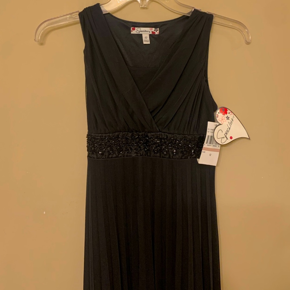 Speechless Girl’s Black Dress with Sequined band